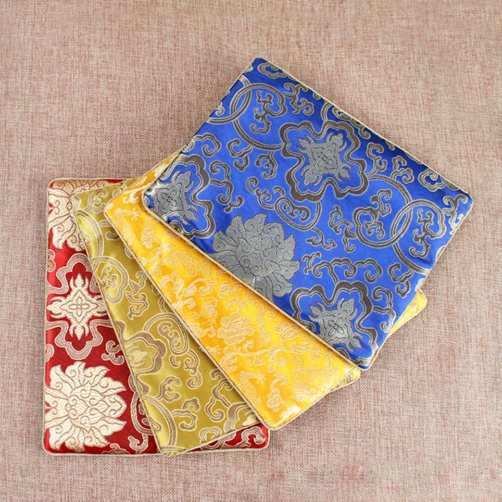Antique Lotus Buddhist Dragon Pattern Chinese Style Sachet Embroidery Bag Jewelry Bag Scripture Bag