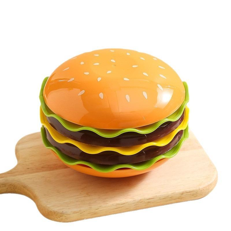 High-value Hamburger Bowl Set, Household Cartoon Tableware Set, Creative Bone Spitting Plate Sauce Oil Plate Rice Bowl Combination