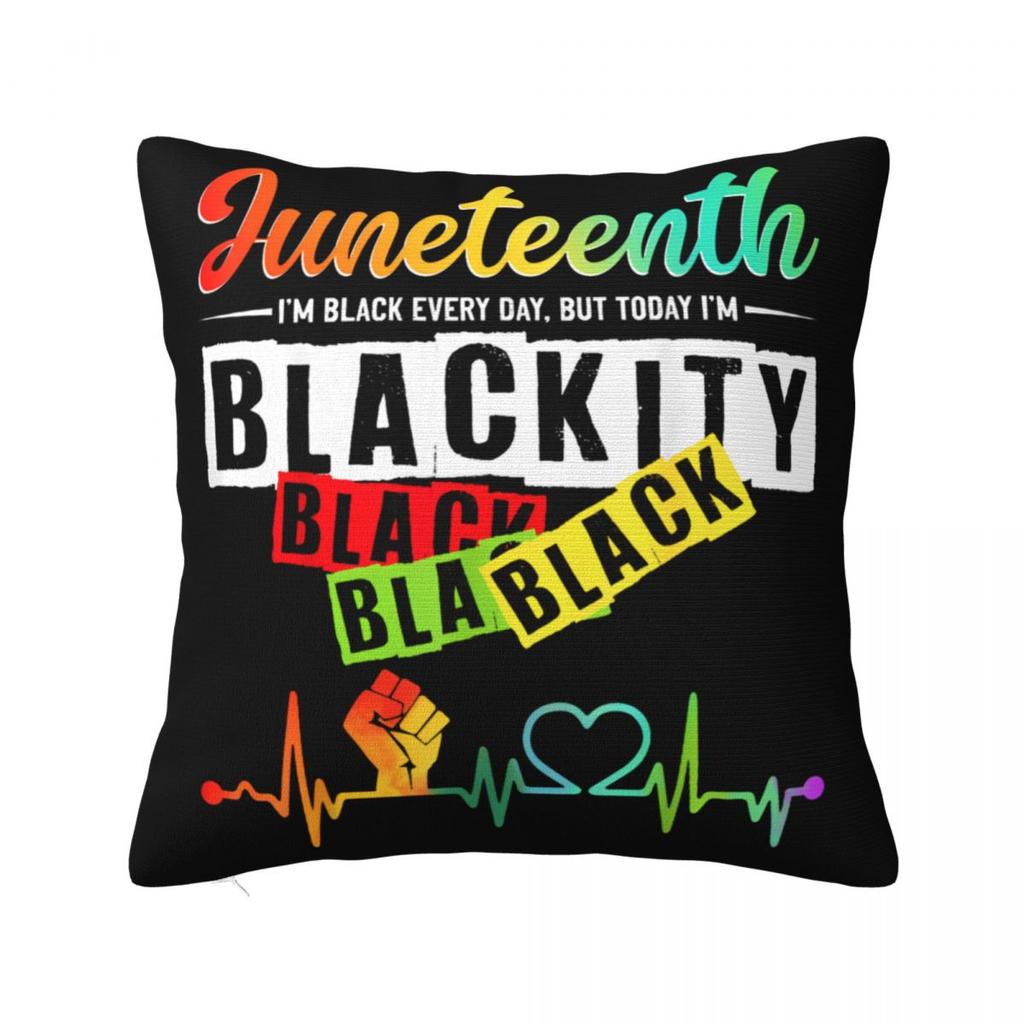 Наволочка 'Сердцебиение Черноты' Juneteenth, Чехол для Подушки из Полиэстера, Декор, История Чернокожих, Африканская Америка, Декоративная Наволочка для Подушки, Постельное Белье
