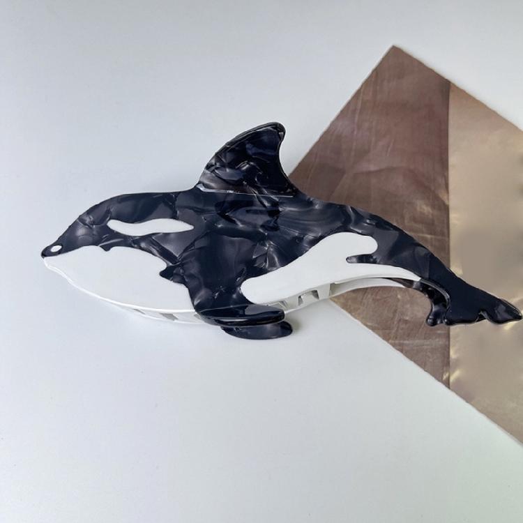 Пляжная заколка-коготь для волос в виде кита, зажим для хвоста, заколки-принцессы, украшение для волос