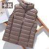 FASHION2024 Зимняя распродажа Легкий пуховый жилет с воротником-стойкой Жилет короткий, большого размера, облегающий жилет Пуховик женский жилет Одежда