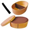 Centcres Microwave-Safe Bento Box, Magewappa Style, Oval, Single Tier, 550ml, with Elastic Band, Made In Japan, Microwave and Dishwasher Safe (Bento