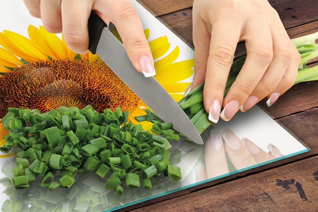 СТЕКЛЯННАЯ ДОСКА ДЛЯ РЕЗКИ 30x22 ЦВЕТОК