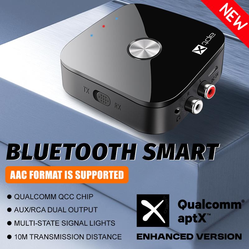 AptX-Adaptive/HD/LL Bluetooth 5.4 аудио передатчик приемник 3.5 мм AUX стерео RCA музыкальный беспроводной адаптер с микрофоном для автомобиля ТВ ПК