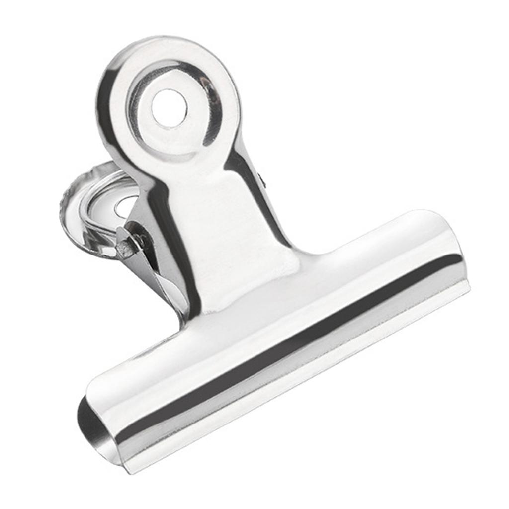 10pcs Stainless Steel File Clip Desk Metal Ticket Holders Strong Grip Document Fasteners Document Organiser Set Students Supply