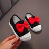 Парусиновая обувь для девочек весной и летом, нескользящая мягкая подошва, уличная легкая обувь с украшением в виде банта, повседневная парусиновая обувь на плоской подошве для девочек