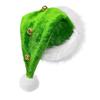 Unisex Velvet Santa Hat with Bells Green/Red Fluffy Christmas Hat with Pompom Ball for Holiday New Year Party Supplies