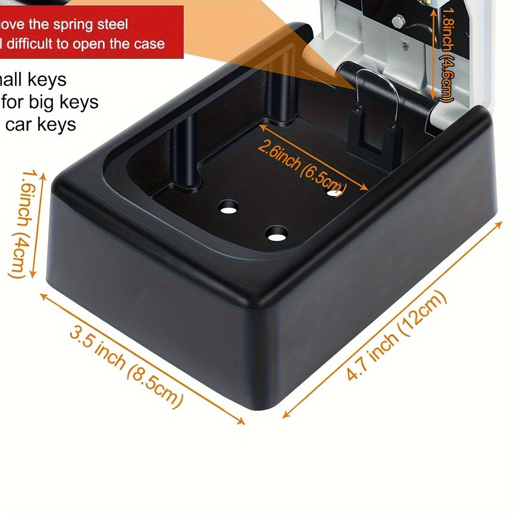 Надежный и вместительный настенный сейф для ключей - Водонепроницаемый, всепогодный металлический кодовый замок с 4-значной комбинацией для домашних ключей, простая установка, черный