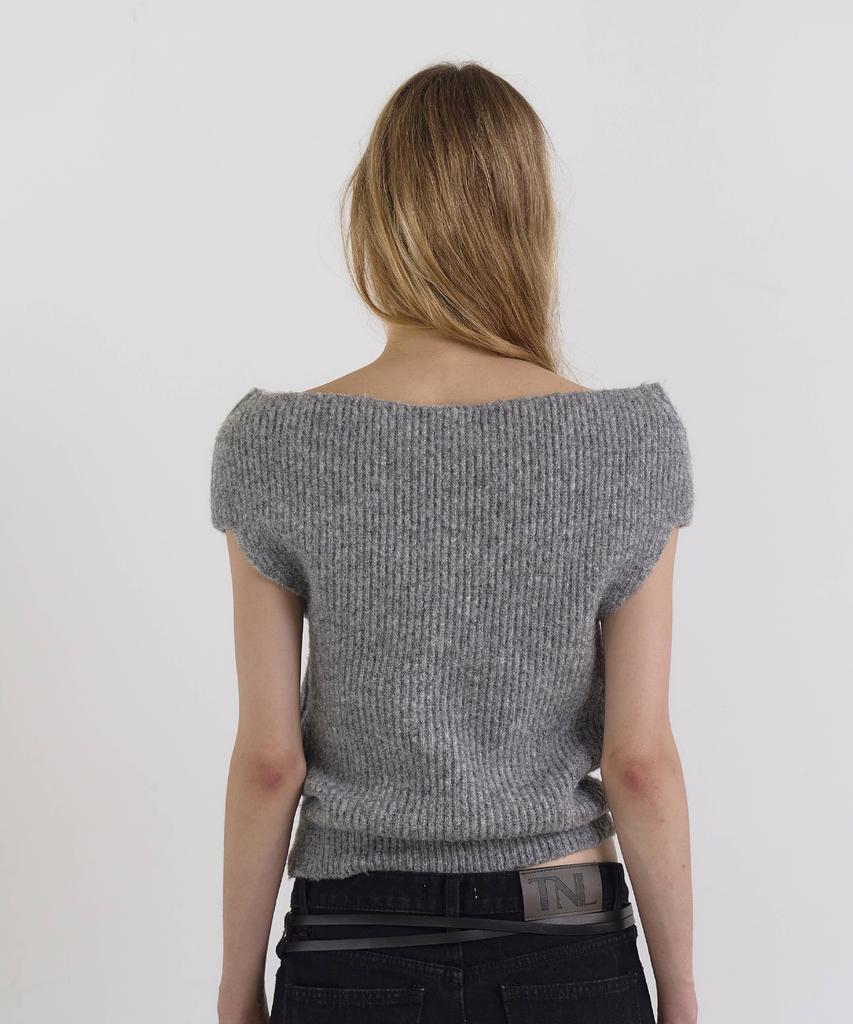 THE N:L Slip Off-Shoulder Knit - [Gray]