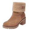 Winter Snow Boots for Women Warm Comfortable Women's Boots Mid-length Thick-heeled High-heeled Women's Cotton Shoes Botas Mujer