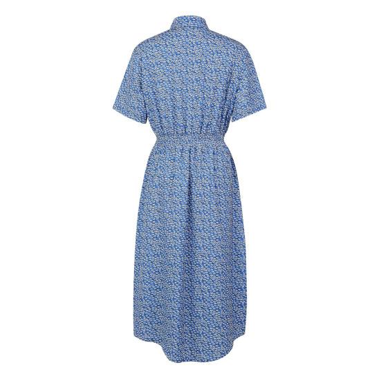Women Summer Floral Midi Dress Short Sleeve Button Down Belted Dress Casual V Neck Shirt Dress with Slit Hem