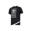 Originals Trefoil Grid Logo Print Sports Crew Neck Short Sleeve T-Shirt Men Tops Black CW5173
