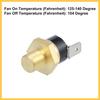 Universal Automotive Radiator Engine Cooling Fan Temperature Thermo Sensor Switch 1/8'' NPT 125-140 Degrees on 104 Degrees Off Auto Replacement Parts