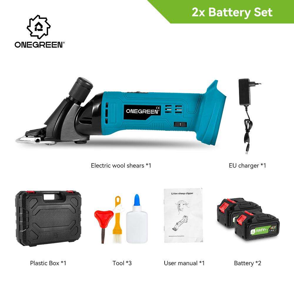 ONEGREEN 6-скоростные беспроводные электрические ножницы для овец, 13 зубцов, электрический секатор, машинка для стрижки шерсти и овец, аккумулятор Makita 18 В
