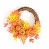 12-дюймовый осенний венок, реалистичный, тыква, кленовые листья, венок урожая, осеннее украшение для входной двери