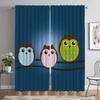 Мультяшная сова, современные шторы для гостиной, тюль для спальни, абажуры, украшение на Хэллоуин, перегородка, занавеска для ребенка