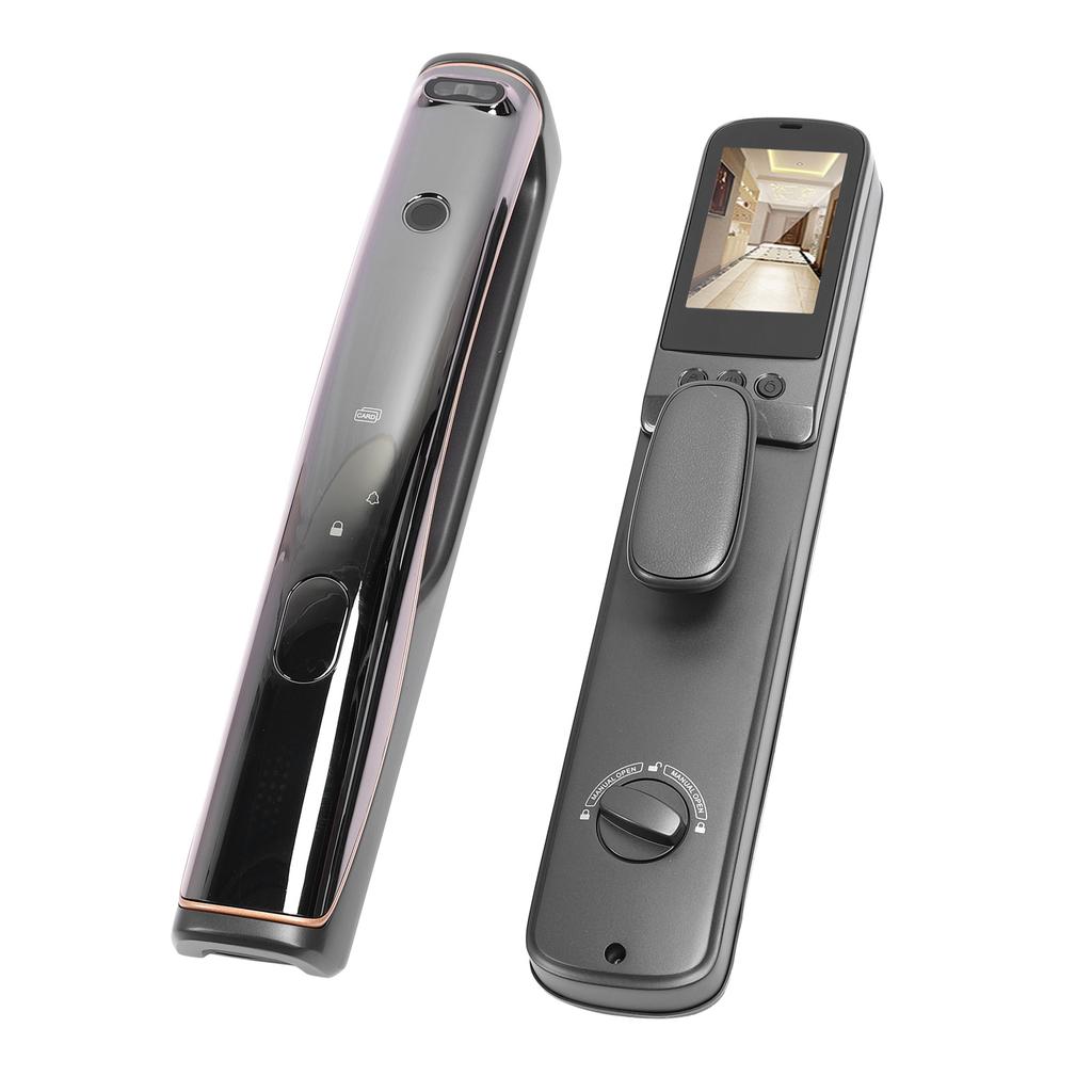 Дверной замок с 3D-распознаванием лиц, отпечатком пальца, картой, приложением, ключом, разблокировкой, интеллектуальным WiFi-замком для бесключевого доступа