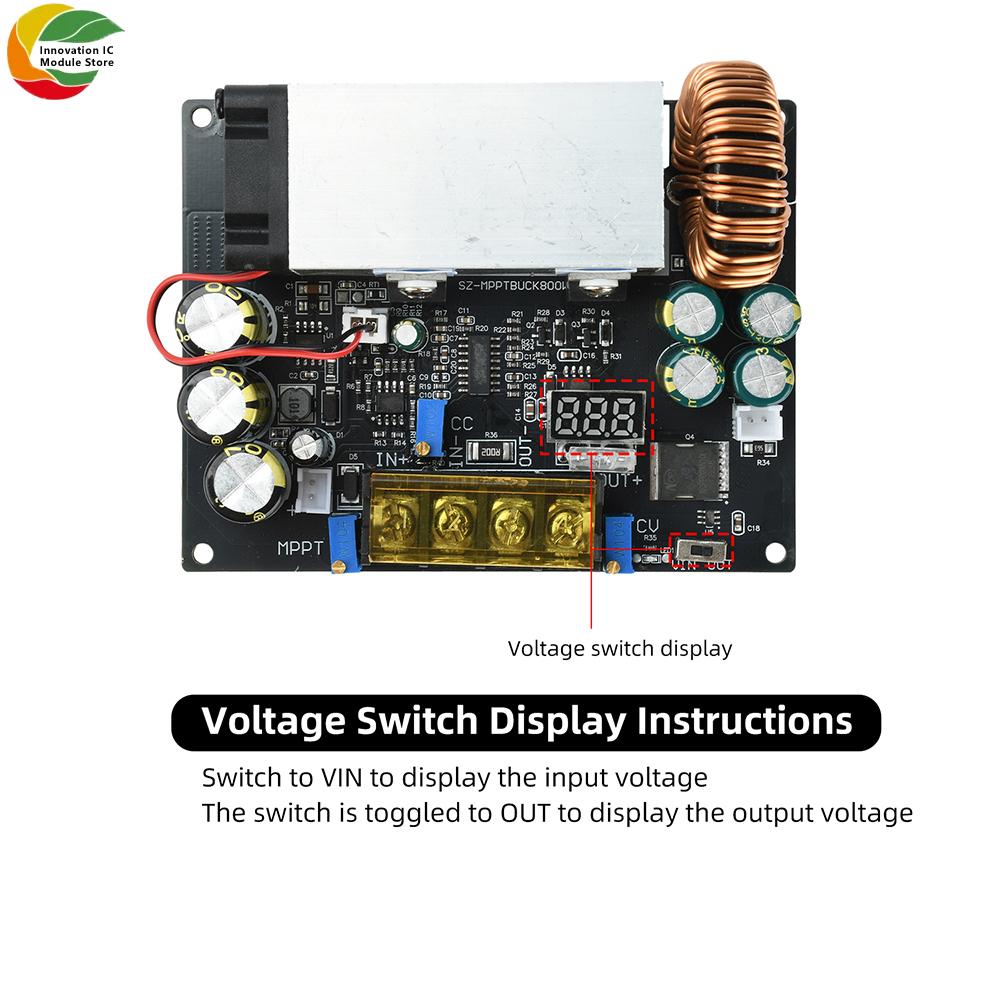 DC18-91V 811W High Power Buck Module Adjustable Voltage Step-down Board MPPT Solar Intelligent Voltage Regulation Charging Board