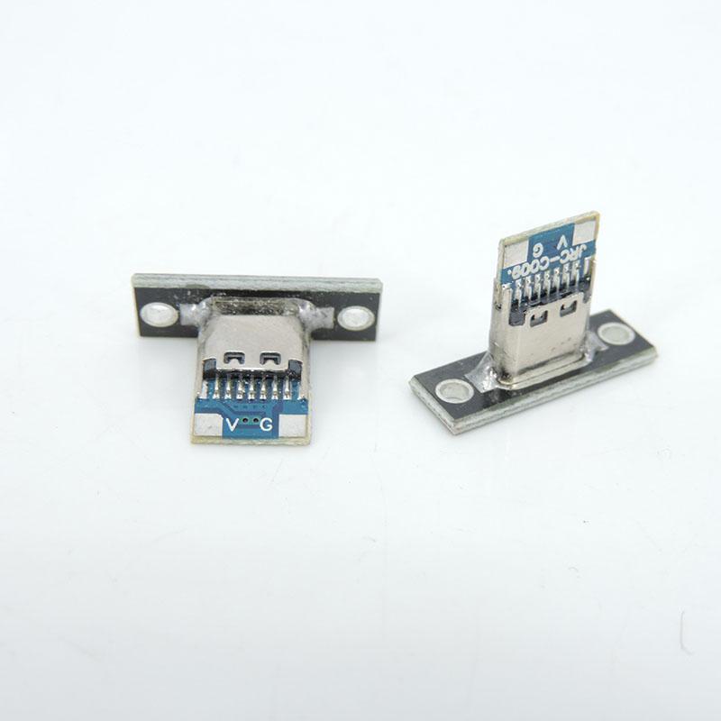 2p 4p Type-C USB Jack 3.1 Type-C 2Pin 4Pin Female Connector Jack Charging Port USB 3.1 Type C Socket Fixing Plate