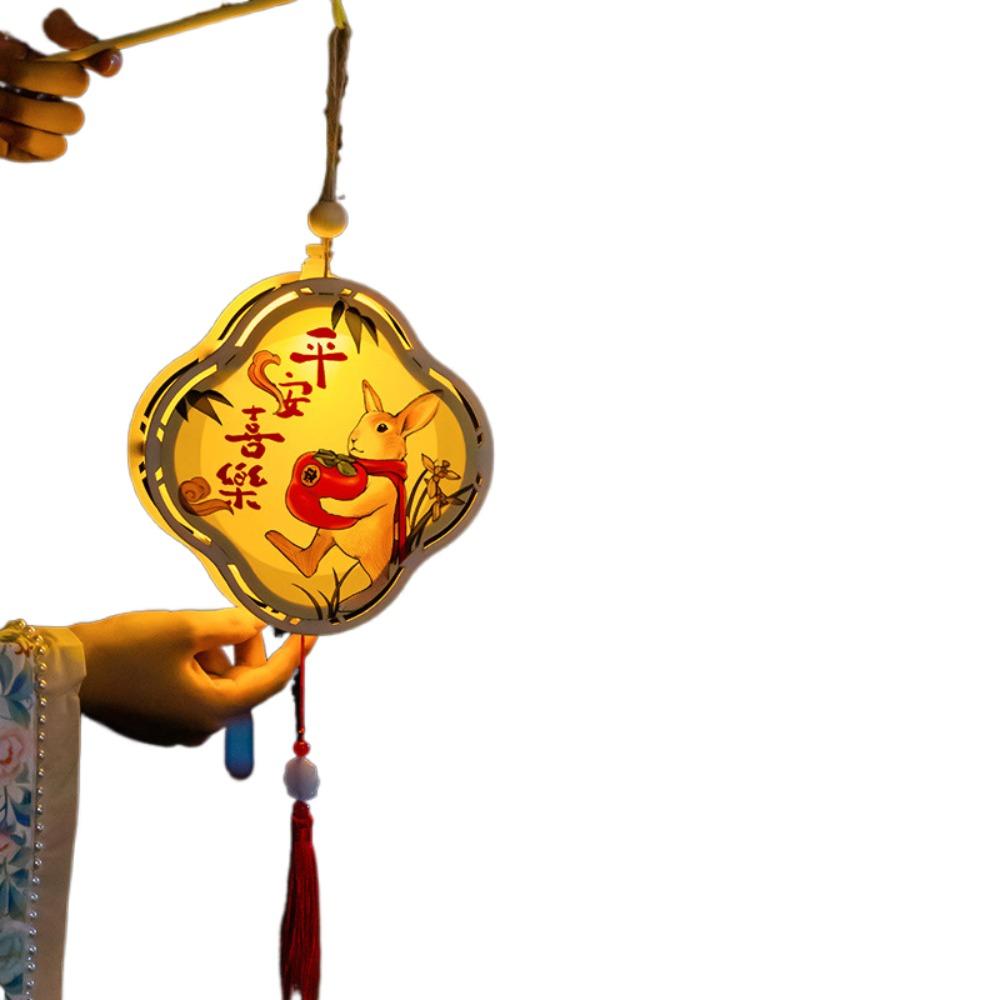 Chinese Middle Autumn Festival Lantern Paper Rabbit Lantern Women Children