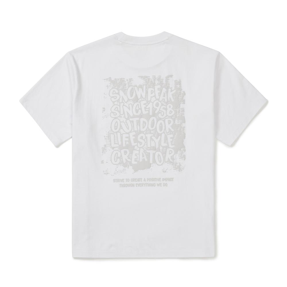 [Snowpeak] Cotton Foam Lettering Short Sleeve T-shirt White (S25MMFTS58)