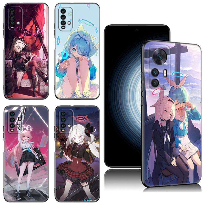 Игра Blue Archive Черный силиконовый чехол для телефона для Xiaomi Redmi 7A 8A 9A 10A 11A 9C 10C 12C 13C 11 Prime A1 A2 + 12 4G Note 9T 12R