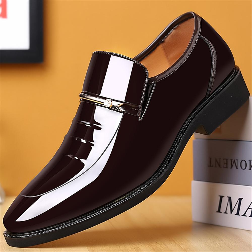 Кожаные туфли мужские роскошные деловые оксфорды дышащие лакированные туфли деловые туфли больших размеров мужские офисные свадебные туфли на плоской подошве мужские черные