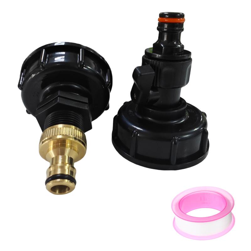 1 Set IBC Tank Valve Adapter 1 2 3 4 Inch Water Hose Connector with 60mm Coarse Thread for Reusable Liquid Storage