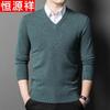 Men's V-Neck Thick Wool Blend Sweater