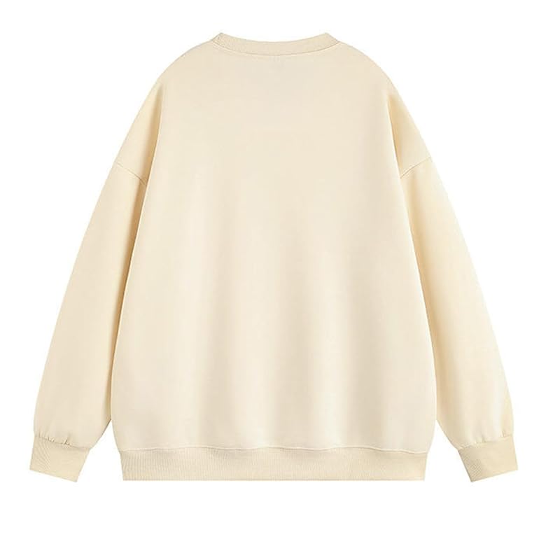 [EASTEMPO] Ladies Trainer Spring Long Sleeve Relaxing Plain Color Fashionable Casual Cute Large Size (JP, Alphabet, M, Beige)