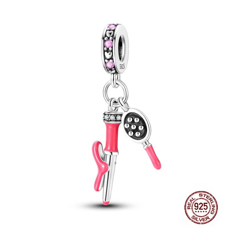 Ежедневные статьи Медные розовые парфюмерные шармы Камера Гантель Смарт-часы Бусины Подходят для оригинальных браслетов DIY Ювелирный подарок