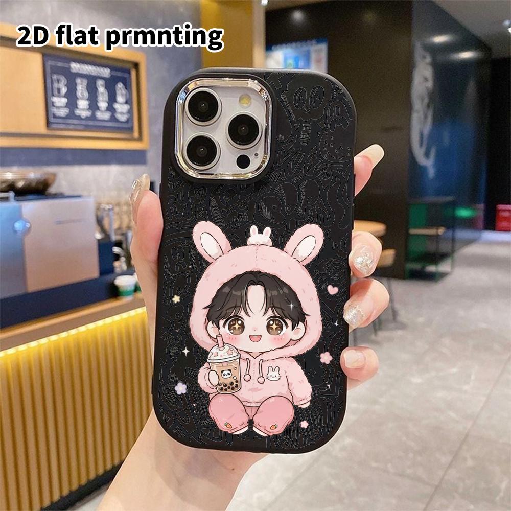 Phone Case: 2D flat design suitable for iPhone 18 17 16 15 14 13 Pro, couple style, Q-version little boy, Christmas and Halloween gift