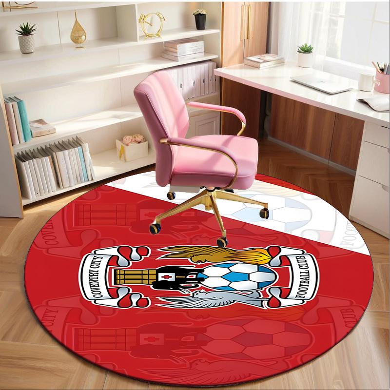 1PC round rug Newcastle United Crest Printed Round Area Rug ,Rug For Home Office, Round Chair Rug, Decorative Carpet Fan gifts Christmas gift