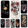 Чехол для телефона Snake Flower Painting Coque для iPhone 5s 2020se 6s 7 8 plus x 10 XR XS 11 12 13 mini pro MAX, черная задняя крышка из ТПУ