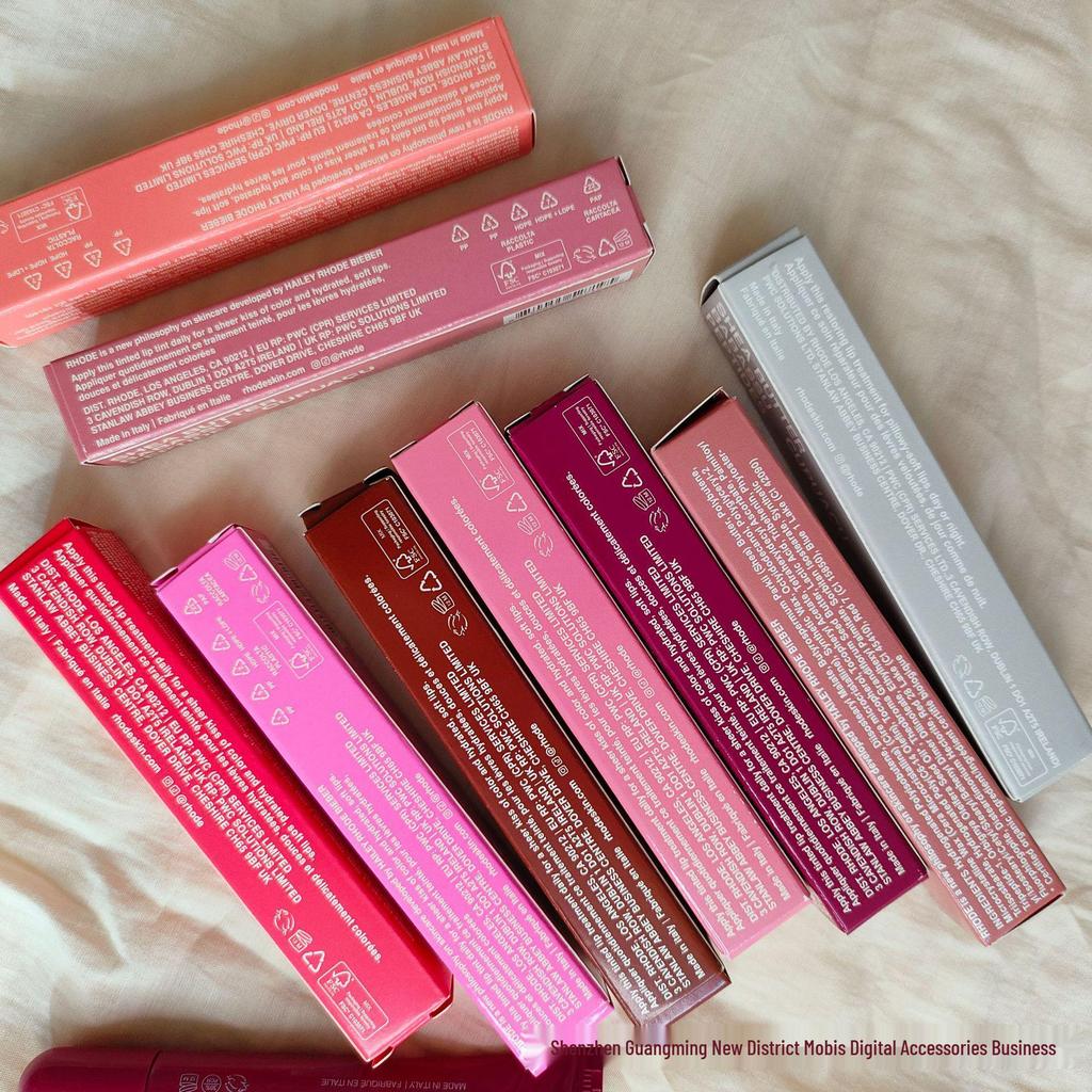 Тонирующий бальзам для губ Rhodee: Увлажняющий блеск для губ и помада оттенков «Лента», «Тост», «Арбуз»