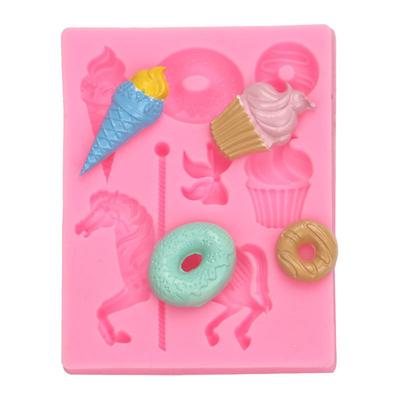 Парк развлечений, карусель, конус, бант, мороженое, торт, силиконовая форма для украшения, сделай сам, запеченная