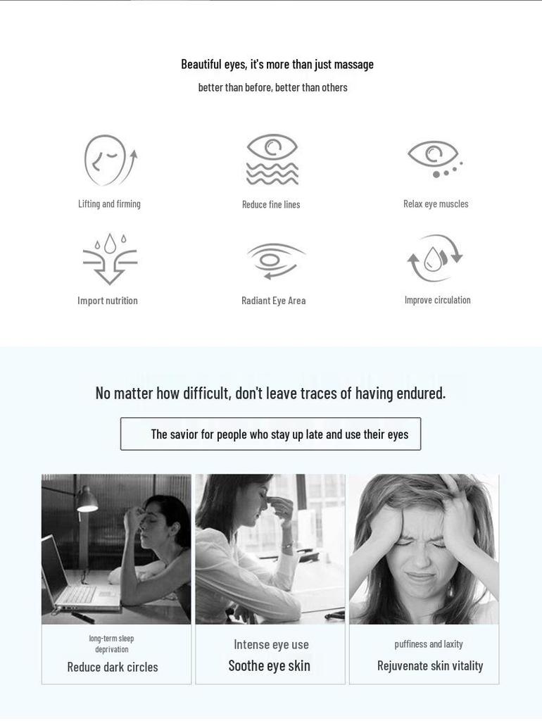 Массажер для кожи вокруг глаз EMS: Уменьшает темные круги и мешки под глазами