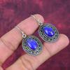 Blue Copper Turquoise Handmade Gemstone Earrings, 925 Solid Sterling Silver Earrings Antique Jewelry, For Engagement Gift