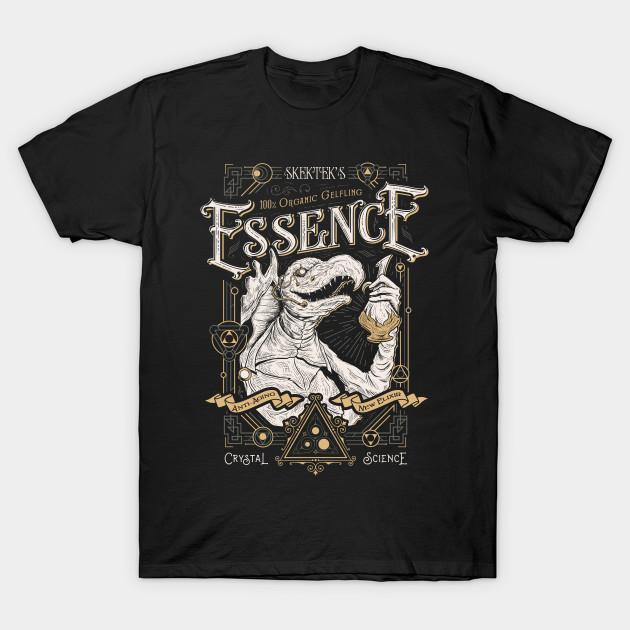 Men Black Print T-shirt Organic Gelfling Essence No-Cut Transfer Paper Print Cotton Tshirt