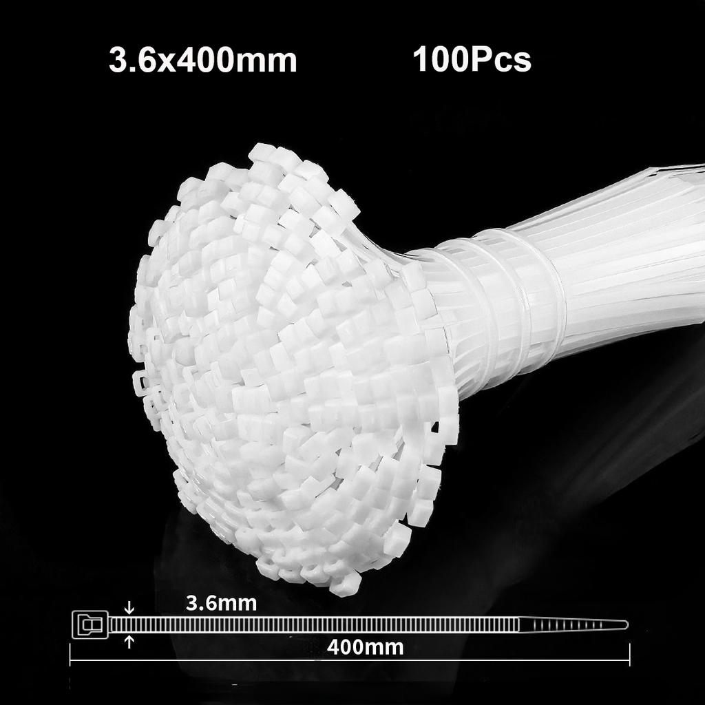100Pcs Heavy Duty Self-locking Plastic Nylon Tie Wrap, Strong and Reliable Cable Ties