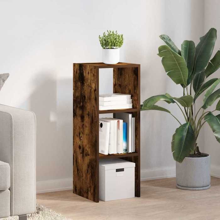 VidaXL Stackable Bookcase Smoked Oak 30x30x80 Cm Engineered Wood, Shelf, Bookshelf, Book Support, Cabinet 858811