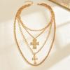 Long Cross Necklace Alloy Jewelry Women's Exaggerated Sweater Chain Niche High-end Item Jewelry