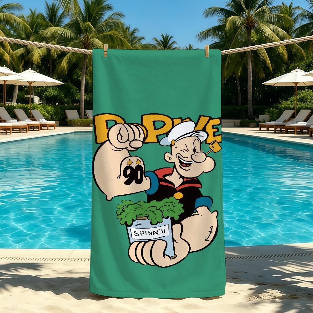 P-Popeye-ES Animation Towel For Outdoor Camping Beach Towel Super Absorbent Quick-Drying Summer Towel