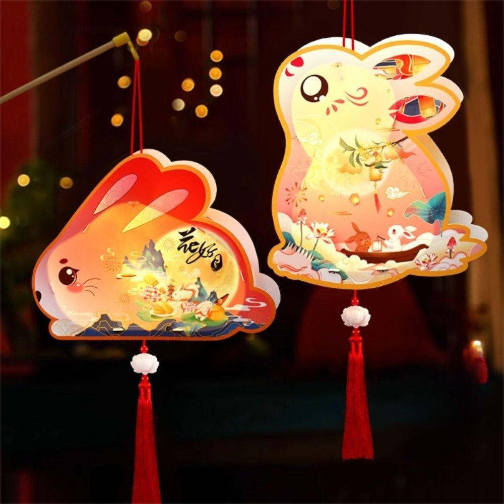 Светящийся ручной фонарь-кролик, набор материалов для изготовления фонаря своими руками, светящийся фонарь-кролик, реквизит