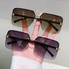 y2k Half Frame Luxury  Designer Square Sun Glasses Women For Men Female Vintage Punk Metal Outdoor Driving Sun Glasses UV400