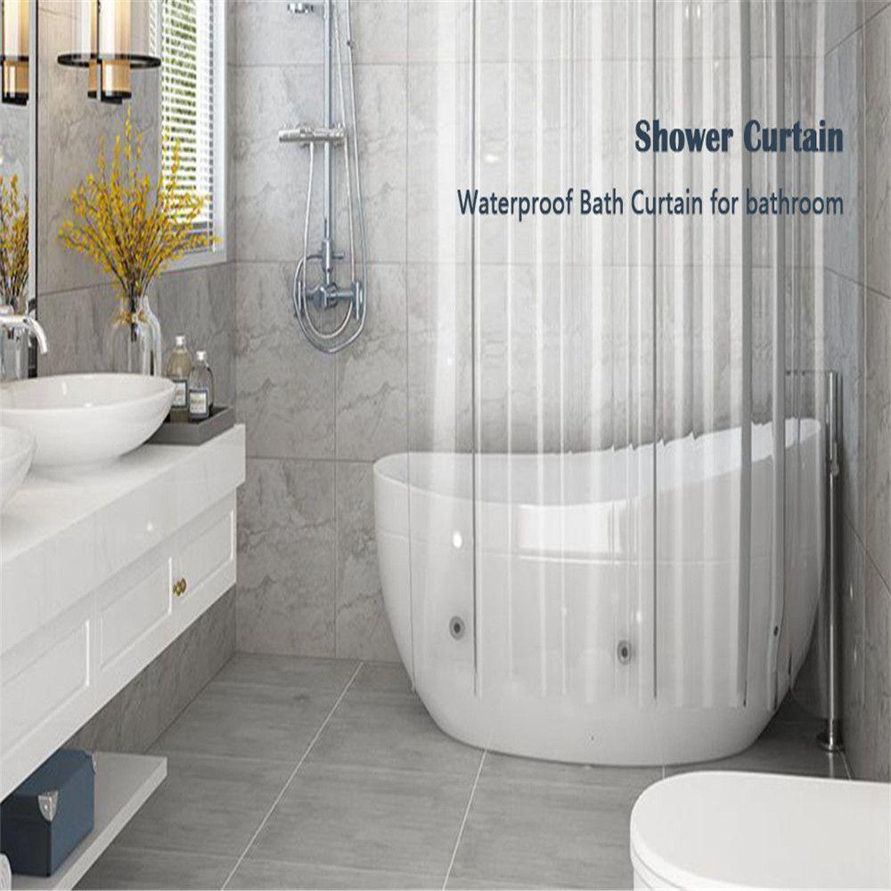 Home Decor Mildewproof Transparent Water Splash Resistant Bath Supplies Shower Curtain PEVA Plastic