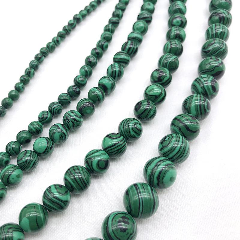 Ожерелье, браслет, яркий кулон для изготовления ювелирных изделий, натуральный малахит, драгоценный камень, сделай сам, для космоса, свободные бусины 4-12 мм, оптовая продажа