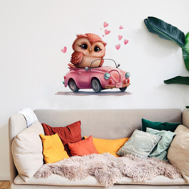 T770 # Сова в розовом стикере на стену, фон для детской комнаты, украшение дома, настенная роспись, обои для гостиной, забавная наклейка
