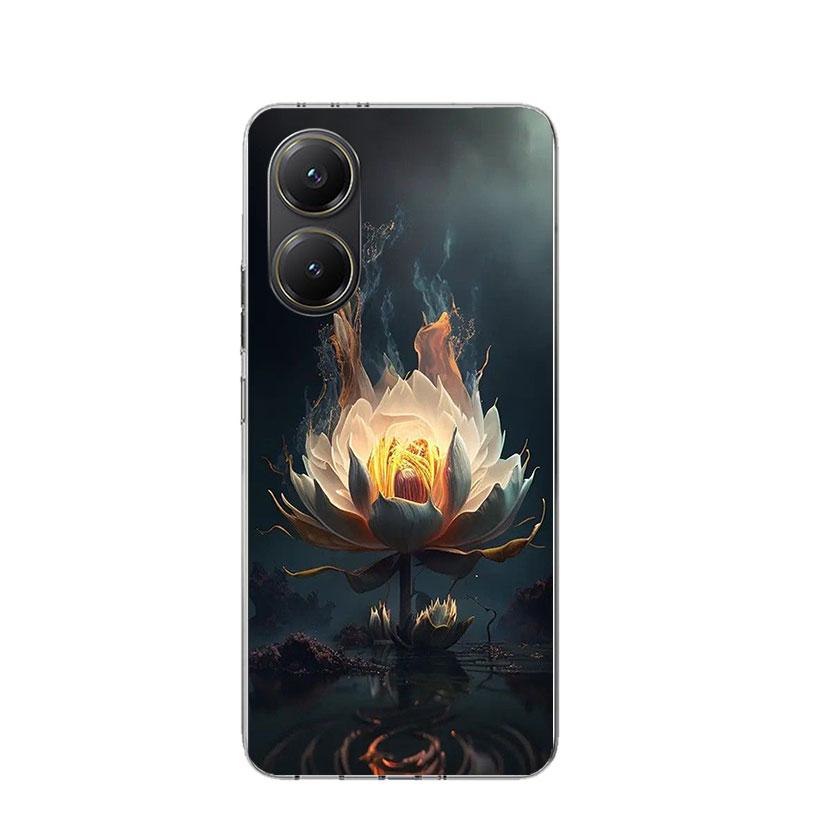 Buddhist Fire Lotus Phone Case For Xiaomi Poco X3 X5 X6 X7 X4 Nfc F7 Ultra F6 F5 Pro F4 Gt F3 M6 M5S M4 M3 Art Cover Coque Poco