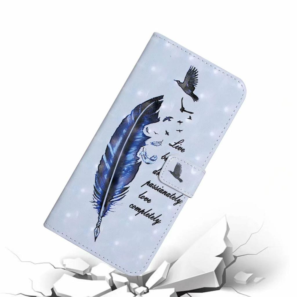 For iPhone 16 Plus Case Stand Card Holder Leather Phone Cover 3D Creative Pattern Design